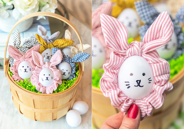 easter egg scrunchies collage