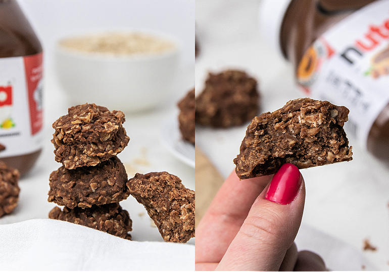 collage of no bake cookies