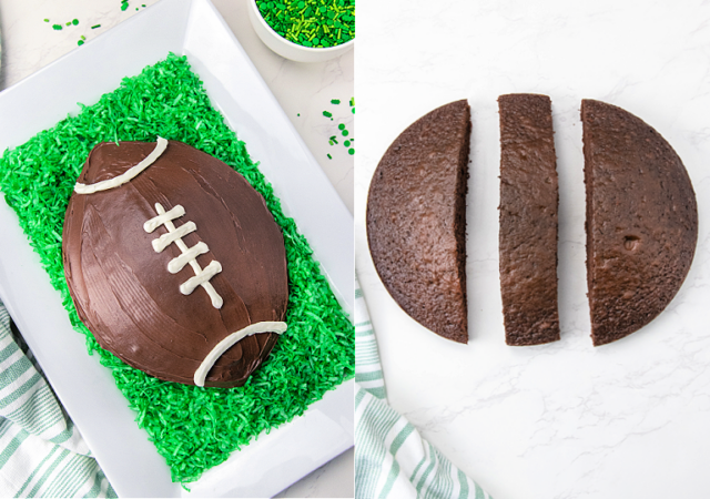 football cake collage