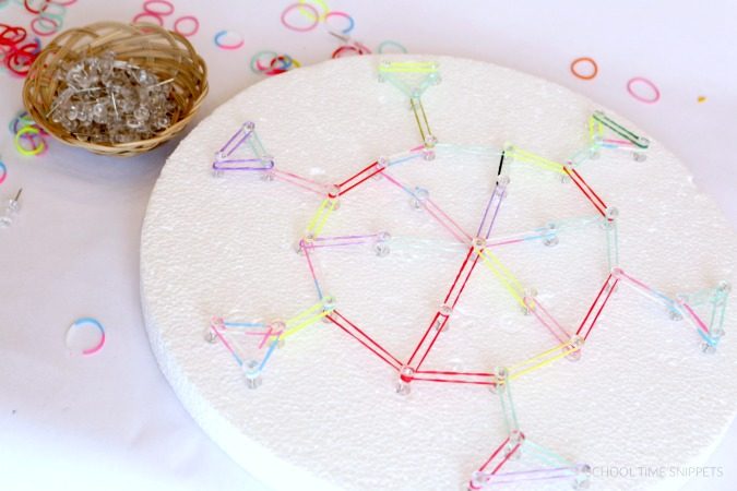 snowflake stem geoboard activity