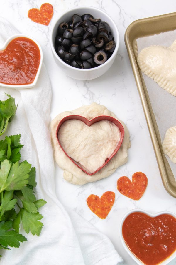 heart shape cookie cutter on counter 