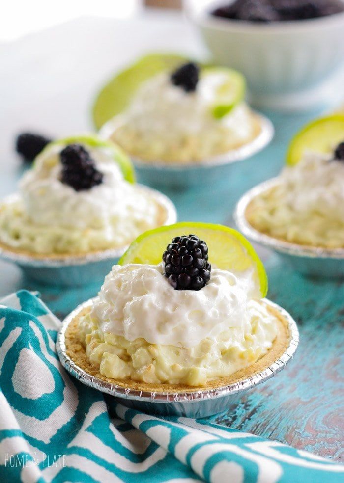 key lime mini pies on table 