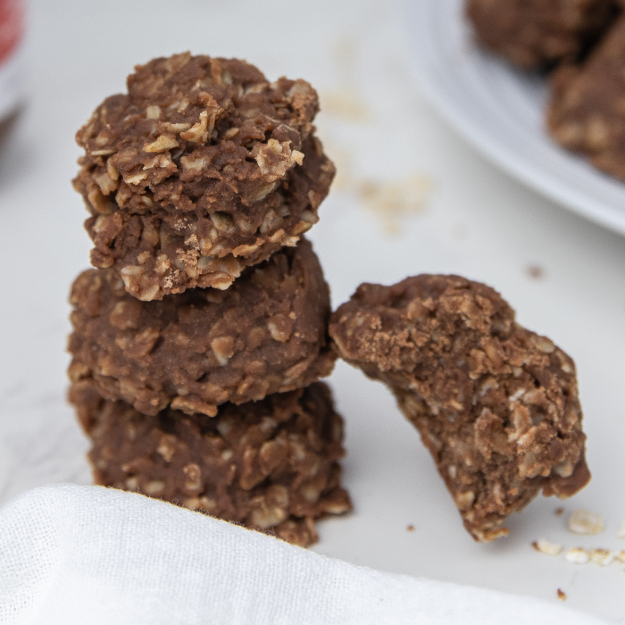 Nutella No Bake Cookies are a spin on a classic oatmeal no bake cookie. Added hazelnut spread gives these cookies an irresistible flavor. #passion4savings #nutella #hazelnut #cookies #nobakes #oatmeal #dessert #easy # stacked no bake cookies