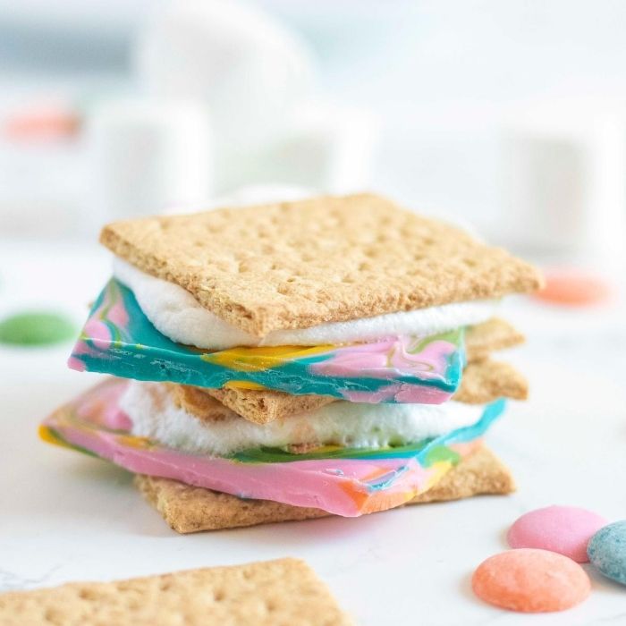stacked smore's on a table 