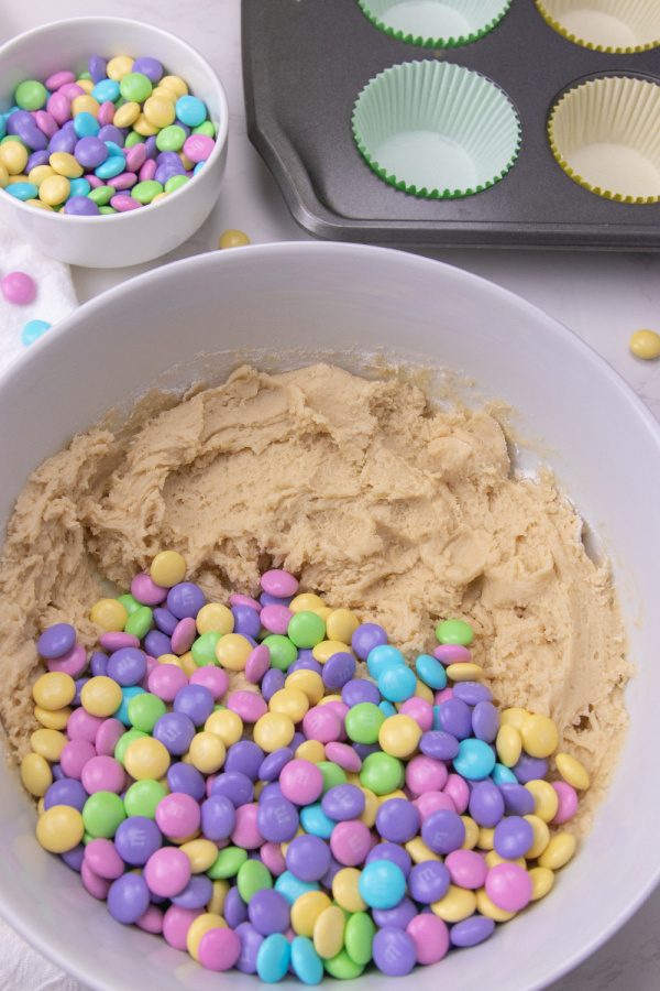 Easter cookies with Easter M&Ms