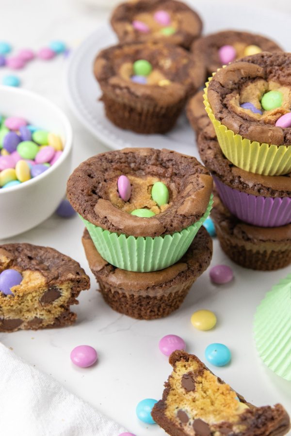 Easter Brookies with M&M's around it 