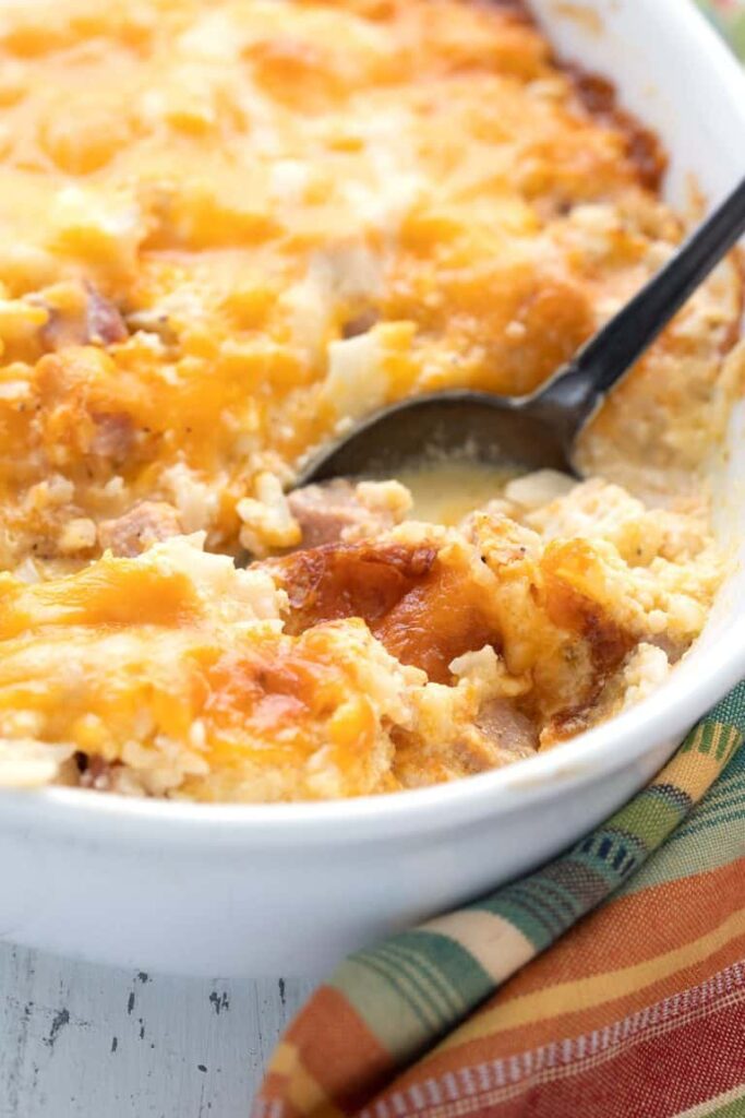 cheesy cauliflower and ham casserole 