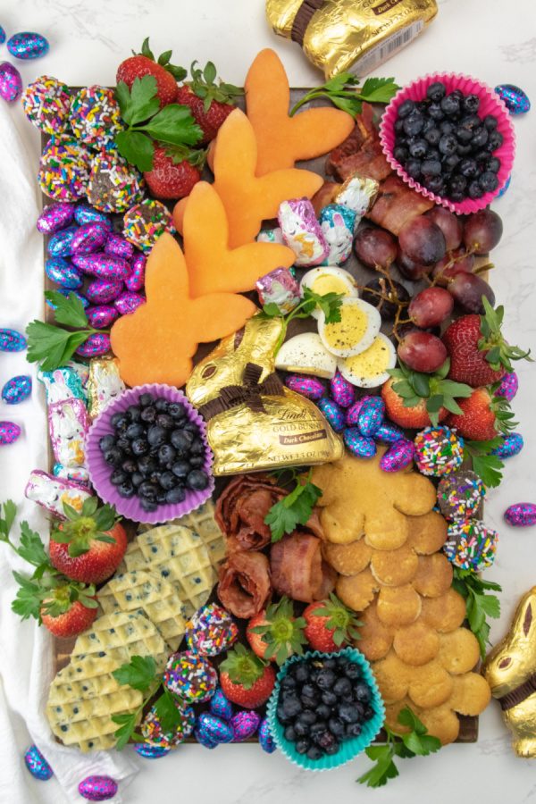 grazing board overhead shot for Easter 