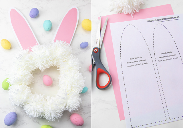 bunny wreath collage