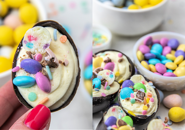 loaded cheesecake easter eggs