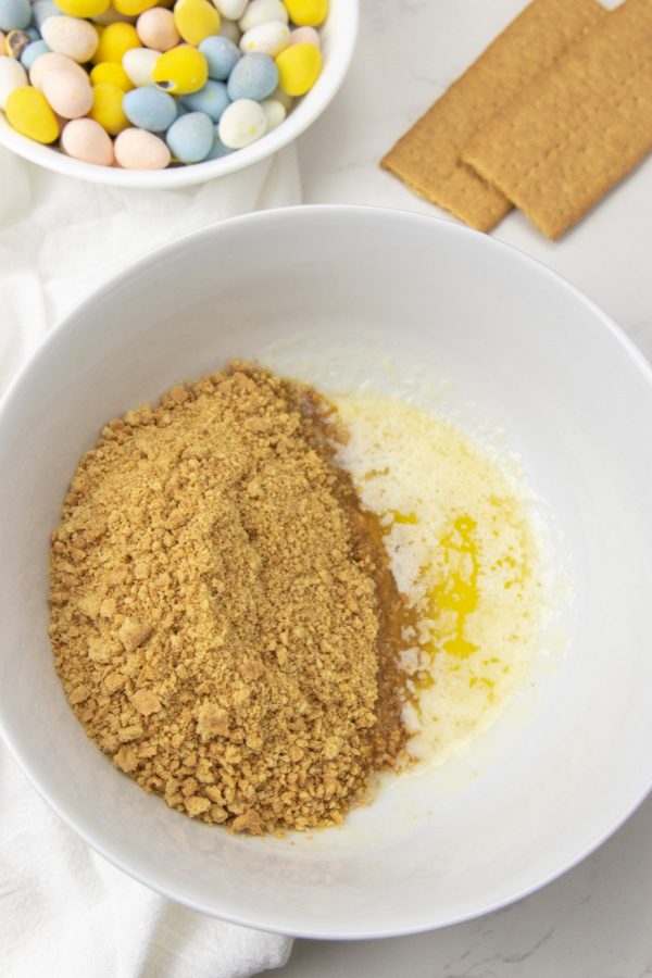 graham crackers and butter in a bowl 
