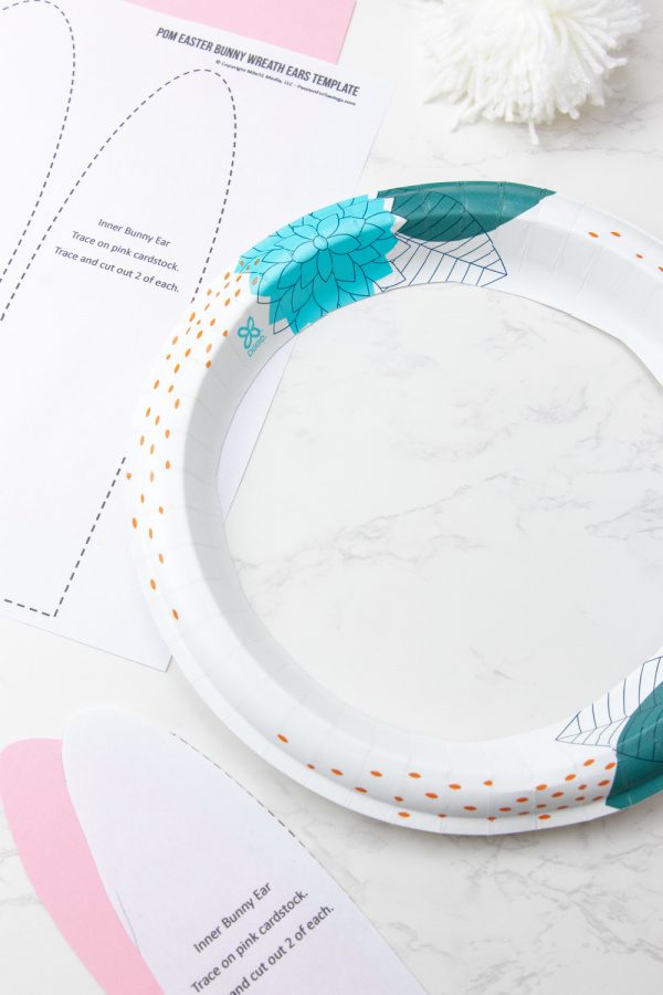 paper plate cut on table 