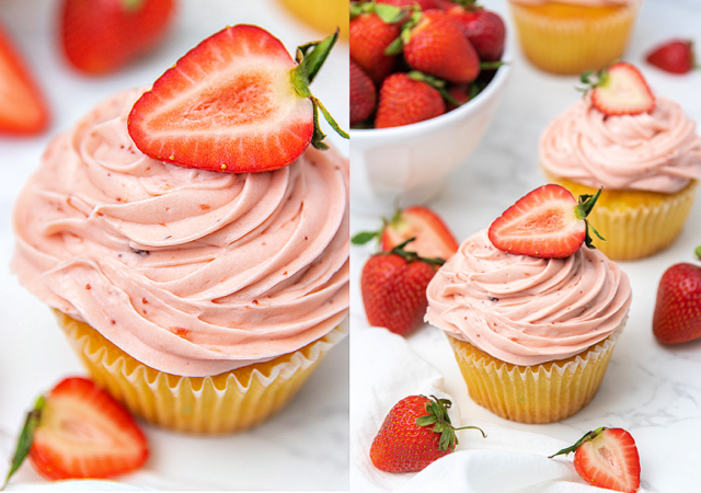 strawberry frosting collage