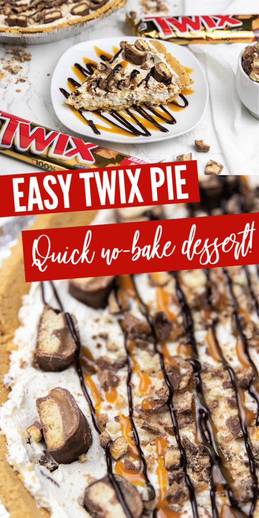 No bake Twix pie is an easy no bake pie. Cool Whip, Twix candy bars, chocolate, caramel and more. A simple and easy no bake pie recipe. #twix #pie #nobake #dessert #passion4savings #easy #best #summer #spring #potluck no bake twix pie