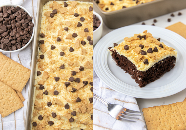 S'Mores Poke Cake Featured Image