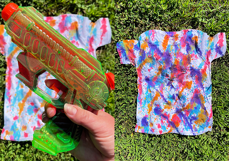 squirt gun t-shirt activity for kids