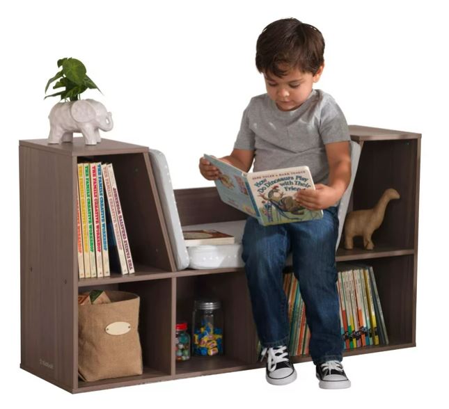 bookcase with reading nook