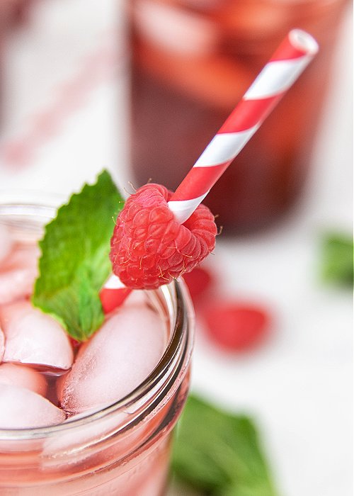raspberry and mint garnish
