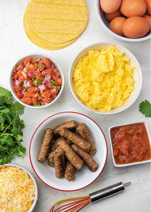 breakfast ingredients in bowls