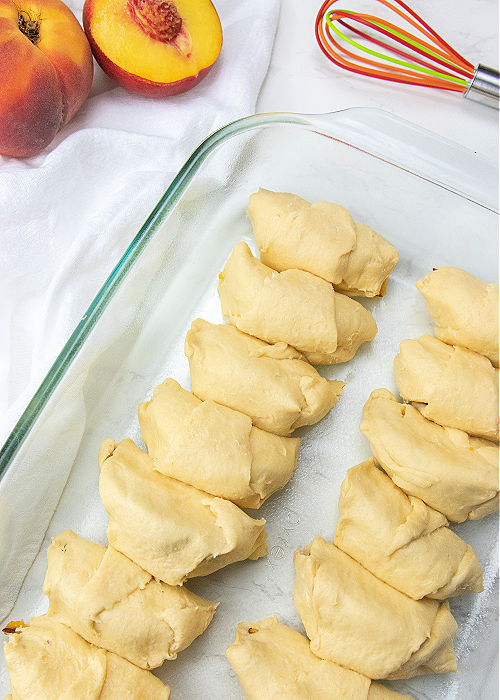 unbaked peach dumplings