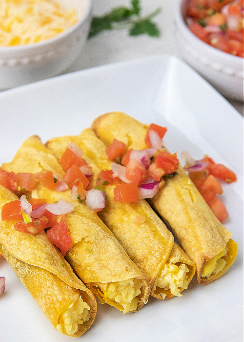 breakfast taquitos on a plate