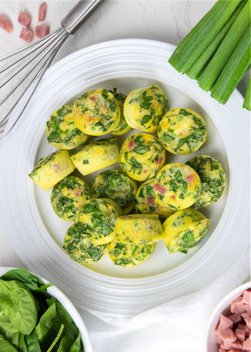 egg bites on a serving platter