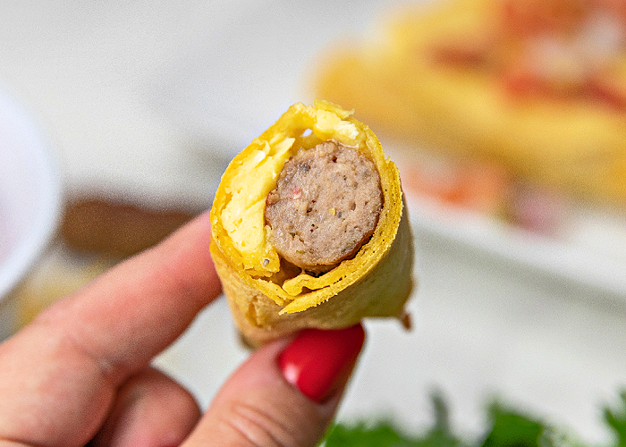 inside of a breakfast taquito