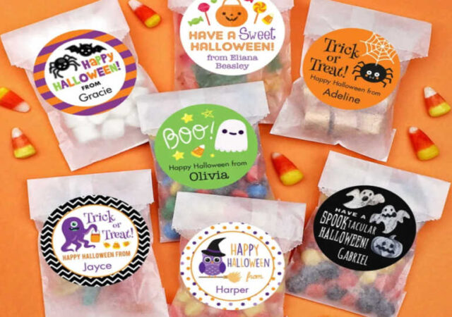 Personalized Halloween Labels & Treat Bags