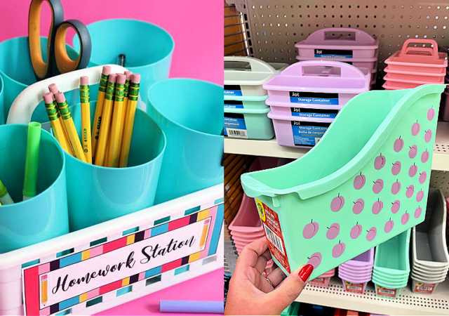 dollar tree back to school organization ideas