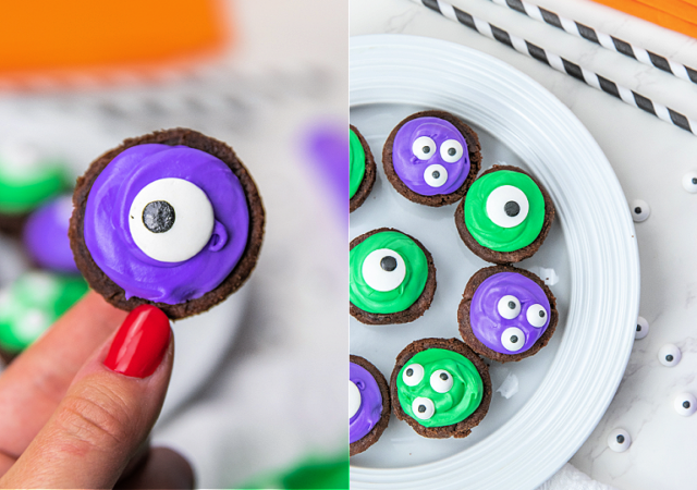 monster brownie bites for halloween