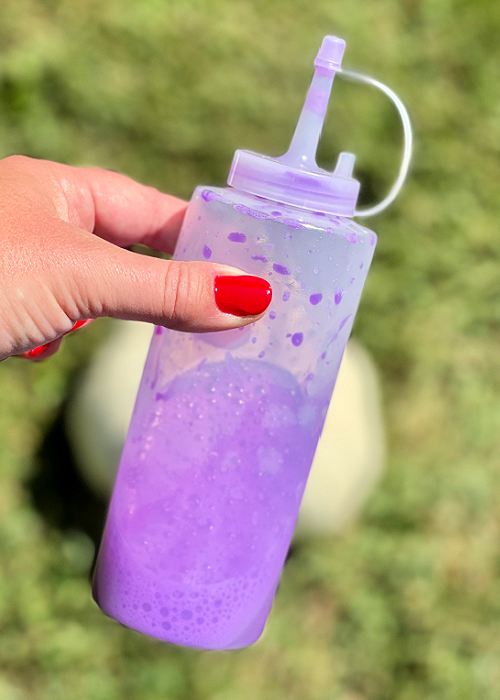 condiment bottle with paint