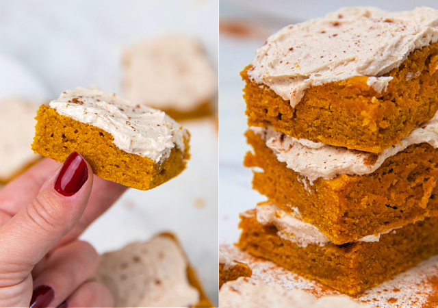 Pumpkin Bars with Brown Sugar Frosting