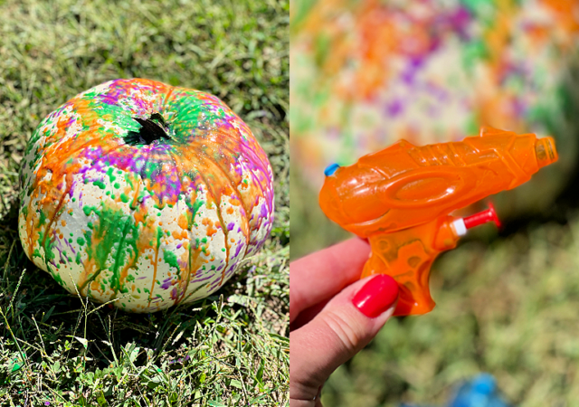 squirt gun pumpkin painting feature image