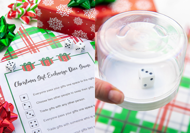 christmas gift exchange dice game free printable