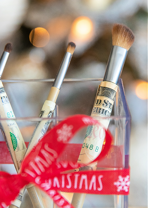 money makeup brush set teen gift