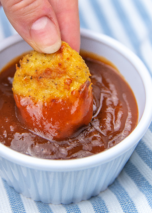 keto chicken nugget and bbq sauce