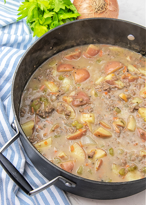 cooking cheeseburger chowder