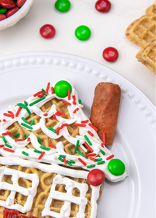 top of a gingerbread waffle house