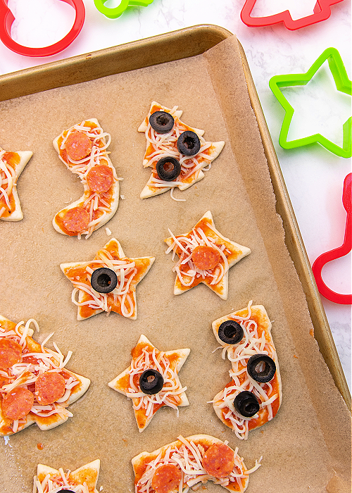 unbaked holiday pizzas