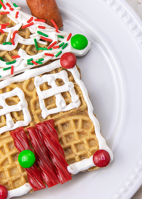 waffle gingerbread house door of licorice