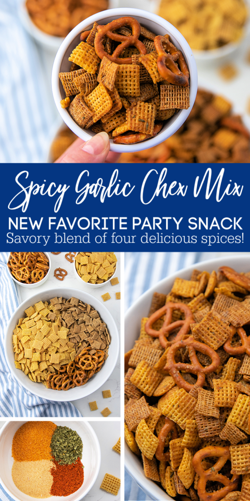 spicy garlic chex party mix pinterest