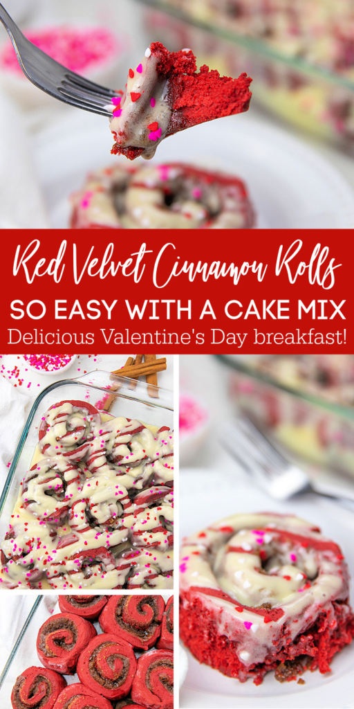 red velvet cinnamon rolls for valentine's day