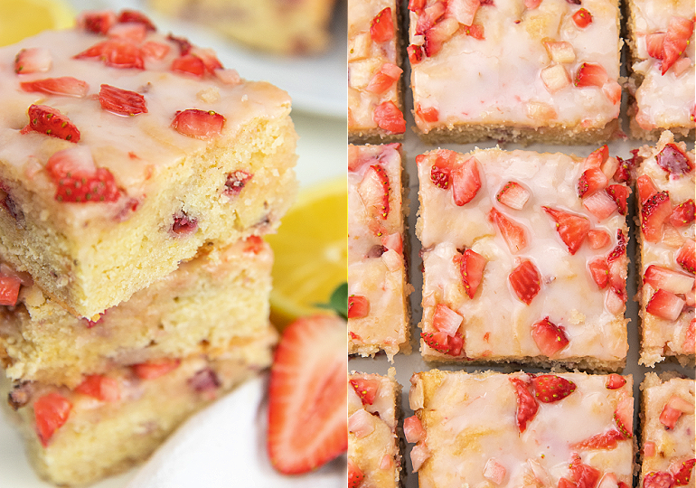 strawberry lemon bars with glaze feature image