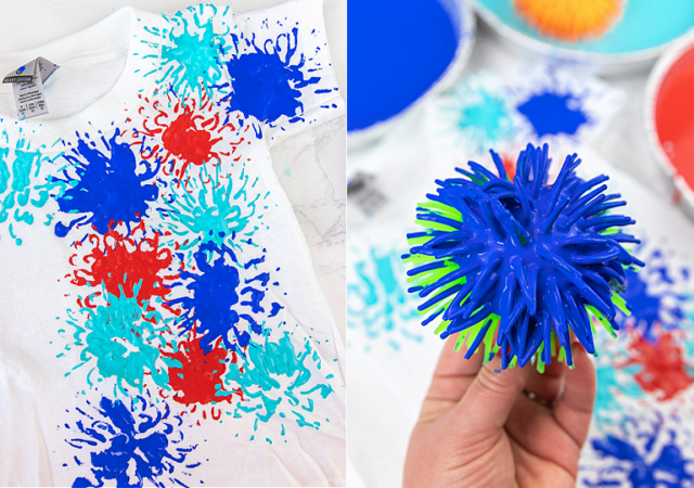 firecracker t-shirts made with a koosh ball feature image