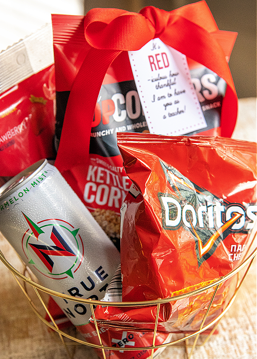red gift basket teacher appreciation