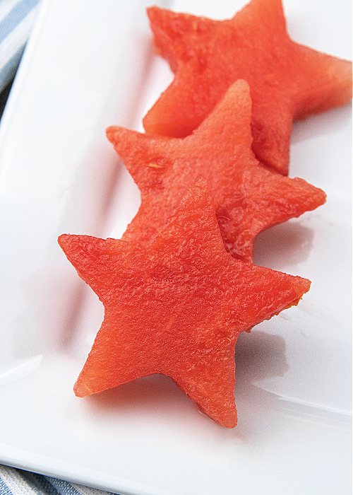 star shaped watermelon on a tray