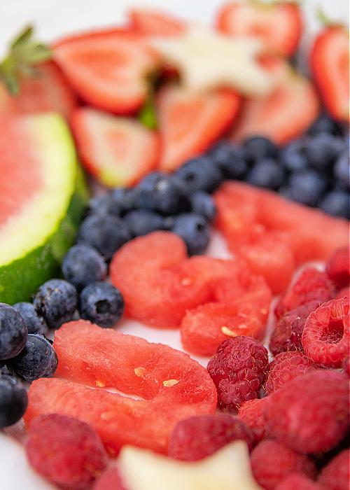 usa fruit platter close up