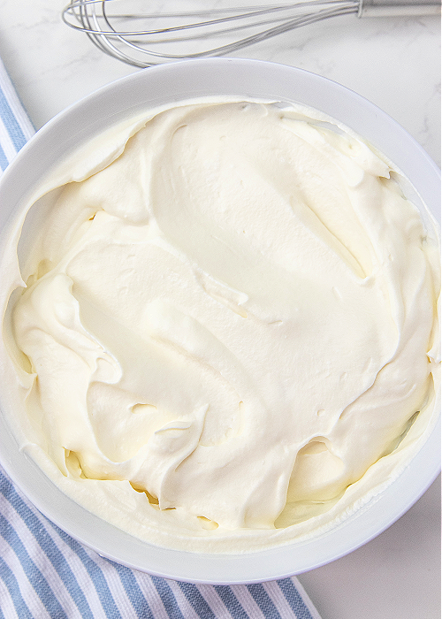 whipped heavy whipping cream in large mixing bowl