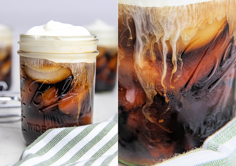 copycat starbucks sweet cream cold foam in a mason jar
