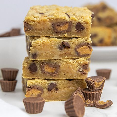 peanut butter cup gooey cookie bars recipe